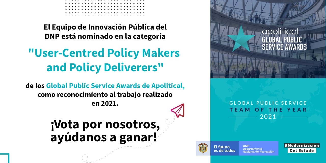 El DNP está nominado en los Global Public Service Awards 2021 de Apolitical