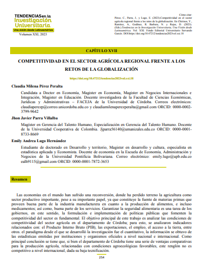 COMPETITIVIDAD EN EL SECTOR AGRÍCOLA REGIONAL FRENTE A LOS  RETOS DE LA GLOBALIZACIÓN