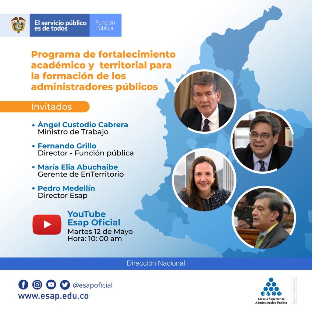 Servidor público, te invitamos a conectarte a nuestra conferencia sobre el programa de fortalecimiento académico y territorial de los administradores públicos