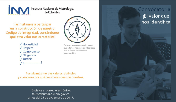 El Instituto Nacional de Metrología adelanta actividades para socializar el código de Integridad